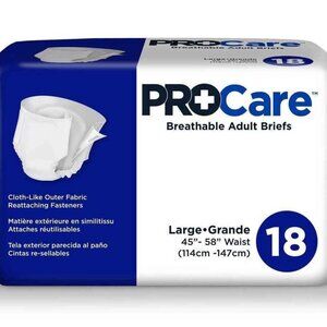 PROCARE BREATHABLE ADULT BRIEFS DIAPERS L